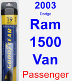 Passenger Wiper Blade for 2003 Dodge Ram 1500 Van - Assurance