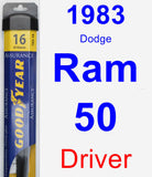 Driver Wiper Blade for 1983 Dodge Ram 50 - Assurance