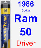 Driver Wiper Blade for 1986 Dodge Ram 50 - Assurance