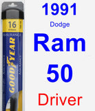 Driver Wiper Blade for 1991 Dodge Ram 50 - Assurance