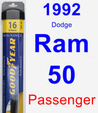 Passenger Wiper Blade for 1992 Dodge Ram 50 - Assurance