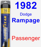 Passenger Wiper Blade for 1982 Dodge Rampage - Assurance