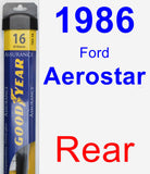 Rear Wiper Blade for 1986 Ford Aerostar - Assurance