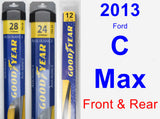 Front & Rear Wiper Blade Pack for 2013 Ford C-Max - Assurance