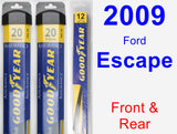 Front & Rear Wiper Blade Pack for 2009 Ford Escape - Assurance