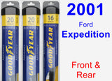 Front & Rear Wiper Blade Pack for 2001 Ford Expedition - Assurance