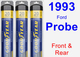 Front & Rear Wiper Blade Pack for 1993 Ford Probe - Assurance