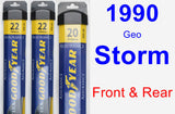 Front & Rear Wiper Blade Pack for 1990 Geo Storm - Assurance