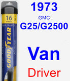 Driver Wiper Blade for 1973 GMC G25/G2500 Van - Assurance