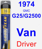 Driver Wiper Blade for 1974 GMC G25/G2500 Van - Assurance