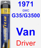 Driver Wiper Blade for 1971 GMC G35/G3500 Van - Assurance