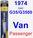 Passenger Wiper Blade for 1974 GMC G35/G3500 Van - Assurance