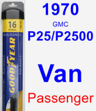 Passenger Wiper Blade for 1970 GMC P25/P2500 Van - Assurance