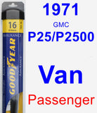 Passenger Wiper Blade for 1971 GMC P25/P2500 Van - Assurance