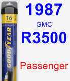 Passenger Wiper Blade for 1987 GMC R3500 - Assurance