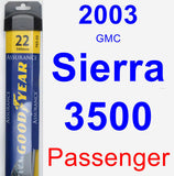 Passenger Wiper Blade for 2003 GMC Sierra 3500 - Assurance