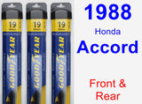 Front & Rear Wiper Blade Pack for 1988 Honda Accord - Assurance