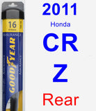 Rear Wiper Blade for 2011 Honda CR-Z - Assurance