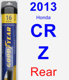 Rear Wiper Blade for 2013 Honda CR-Z - Assurance