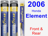 Front & Rear Wiper Blade Pack for 2006 Honda Element - Assurance