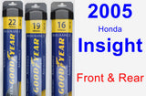 Front & Rear Wiper Blade Pack for 2005 Honda Insight - Assurance