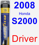 Driver Wiper Blade for 2008 Honda S2000 - Assurance