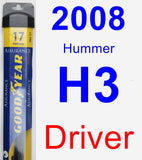 Driver Wiper Blade for 2008 Hummer H3 - Assurance