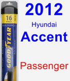 Passenger Wiper Blade for 2012 Hyundai Accent - Assurance