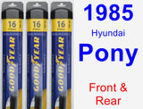 Front & Rear Wiper Blade Pack for 1985 Hyundai Pony - Assurance