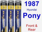 Front & Rear Wiper Blade Pack for 1987 Hyundai Pony - Assurance