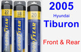 Front & Rear Wiper Blade Pack for 2005 Hyundai Tiburon - Assurance