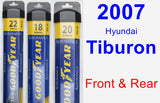 Front & Rear Wiper Blade Pack for 2007 Hyundai Tiburon - Assurance