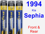 Front & Rear Wiper Blade Pack for 1994 Kia Sephia - Assurance