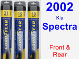 Front & Rear Wiper Blade Pack for 2002 Kia Spectra - Assurance