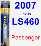 Passenger Wiper Blade for 2007 Lexus LS460 - Assurance