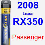 Passenger Wiper Blade for 2008 Lexus RX350 - Assurance