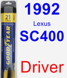 Driver Wiper Blade for 1992 Lexus SC400 - Assurance