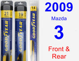 Front & Rear Wiper Blade Pack for 2009 Mazda 3 - Assurance