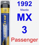 Passenger Wiper Blade for 1992 Mazda MX-3 - Assurance