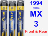 Front & Rear Wiper Blade Pack for 1994 Mazda MX-3 - Assurance