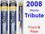 Front & Rear Wiper Blade Pack for 2008 Mazda Tribute - Assurance