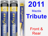 Front & Rear Wiper Blade Pack for 2011 Mazda Tribute - Assurance