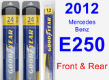 Front & Rear Wiper Blade Pack for 2012 Mercedes-Benz E250 - Assurance