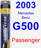 Passenger Wiper Blade for 2003 Mercedes-Benz G500 - Assurance