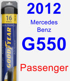 Passenger Wiper Blade for 2012 Mercedes-Benz G550 - Assurance