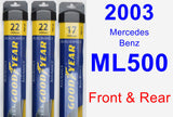 Front & Rear Wiper Blade Pack for 2003 Mercedes-Benz ML500 - Assurance