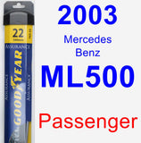 Passenger Wiper Blade for 2003 Mercedes-Benz ML500 - Assurance