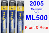 Front & Rear Wiper Blade Pack for 2005 Mercedes-Benz ML500 - Assurance