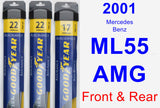 Front & Rear Wiper Blade Pack for 2001 Mercedes-Benz ML55 AMG - Assurance