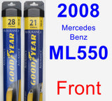 Front Wiper Blade Pack for 2008 Mercedes-Benz ML550 - Assurance